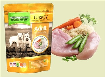 NATURES MENU POUCH ADULT DOG TURKEY