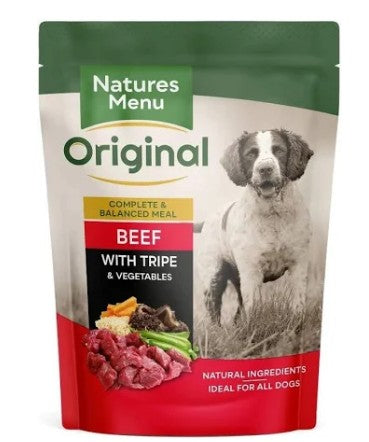 NATURES MENU POUCH ADULT DOG BEEF/TRIPE