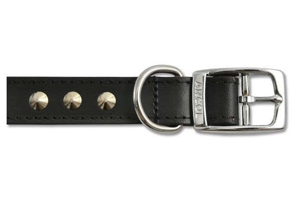 Ancol Leather Stud Collar 26" Black