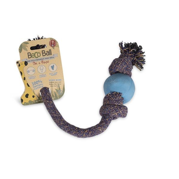 BECO BALL ON ROPE SMALL BLUE